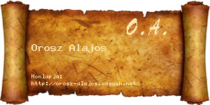 Orosz Alajos névjegykártya